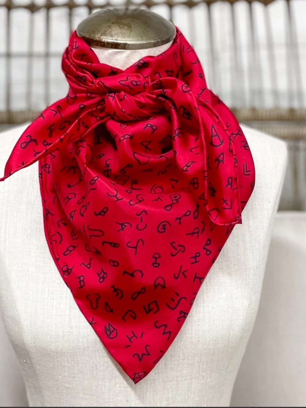 Wyoming Traders Wild Rag Silk Red Branded Scarf